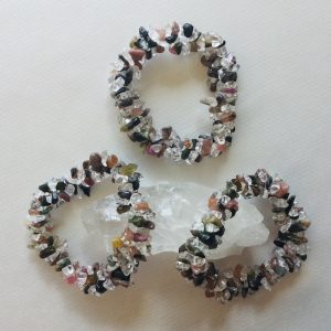 bracelet duo tourmaline et cristal de roche