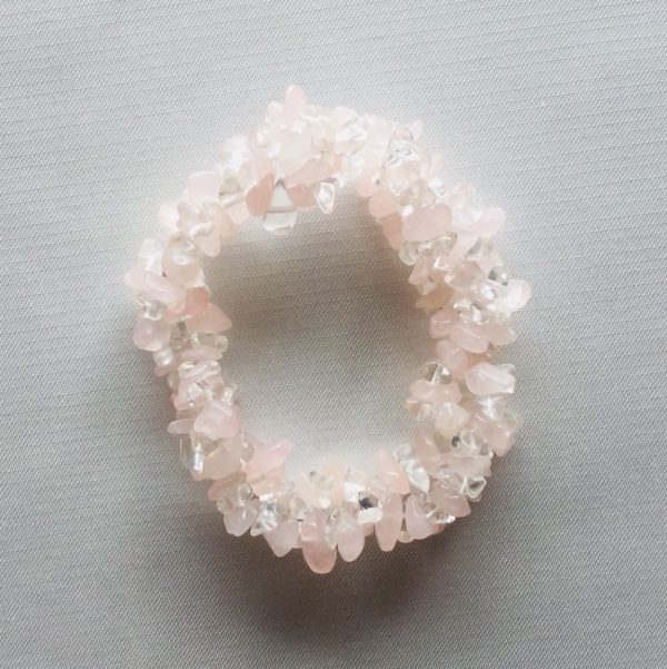 bracelet quartz rose et cristal de roche
