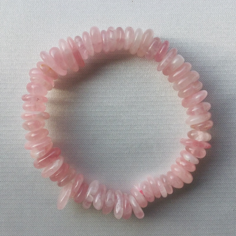 Bracelet En Quartz Rose AAA Du Brésil - Mini Pierres Roulées, Pierre De L'amour, Neuf Avec étiquettes