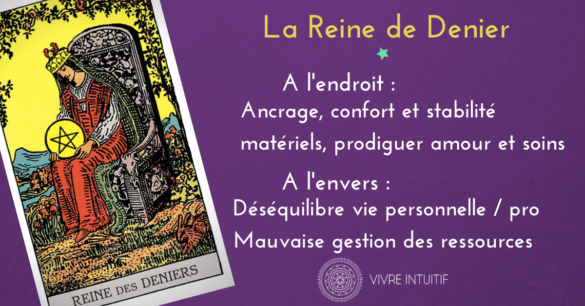 La Reine de Denier dans le Tarot signification, interprétation Vivre Intuitif