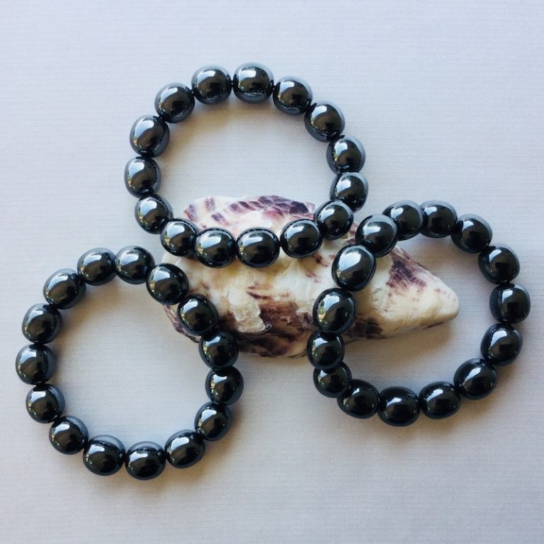 bracelet pierres roulées hématite