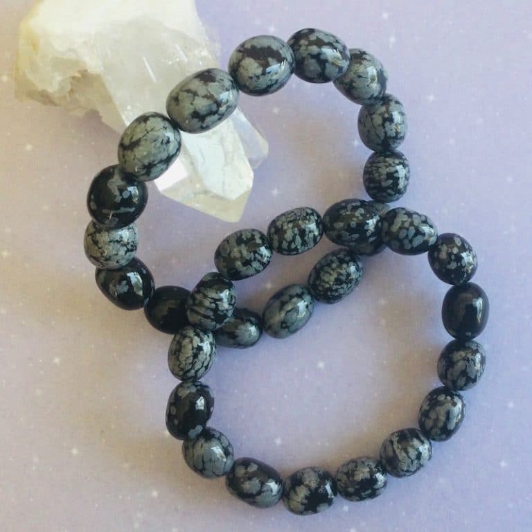 Bracelet Obsidienne Flocon de Neige