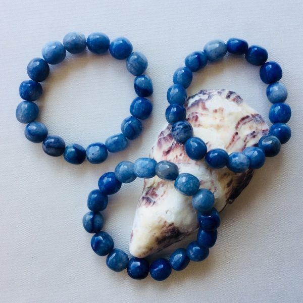 bracelet pierres roulees quartz bleu