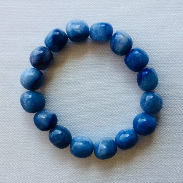 bracelet pierres roulees quartz bleu